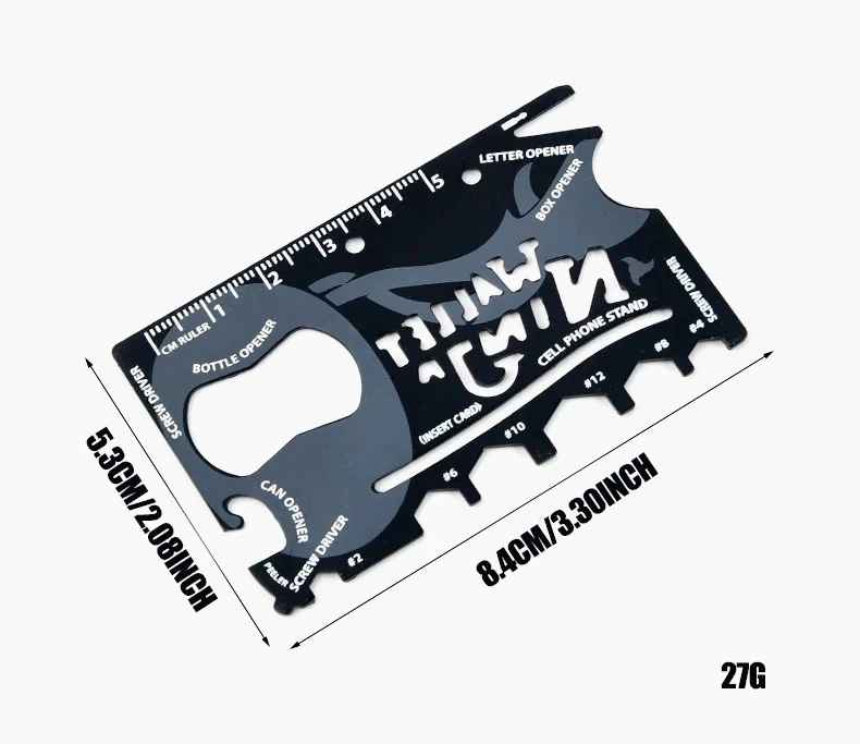 18-in-1 Credit Card Multi-Tool – Slim EDC Survival Gear | Fits in Wallet | Ultimate Pocket Toolkit for Repairs, Camping & Emergencies