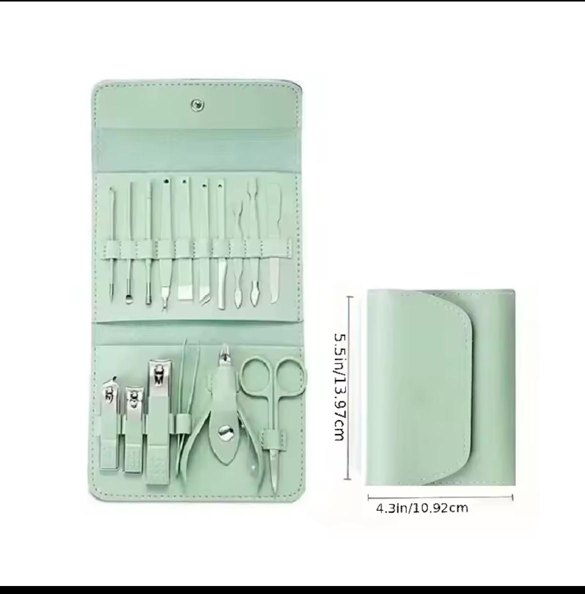 16PCS Nail Cutter Set  | Stainless Steel Manicure Kit  | Nail Clippers & Beauty Tools with Travel Case