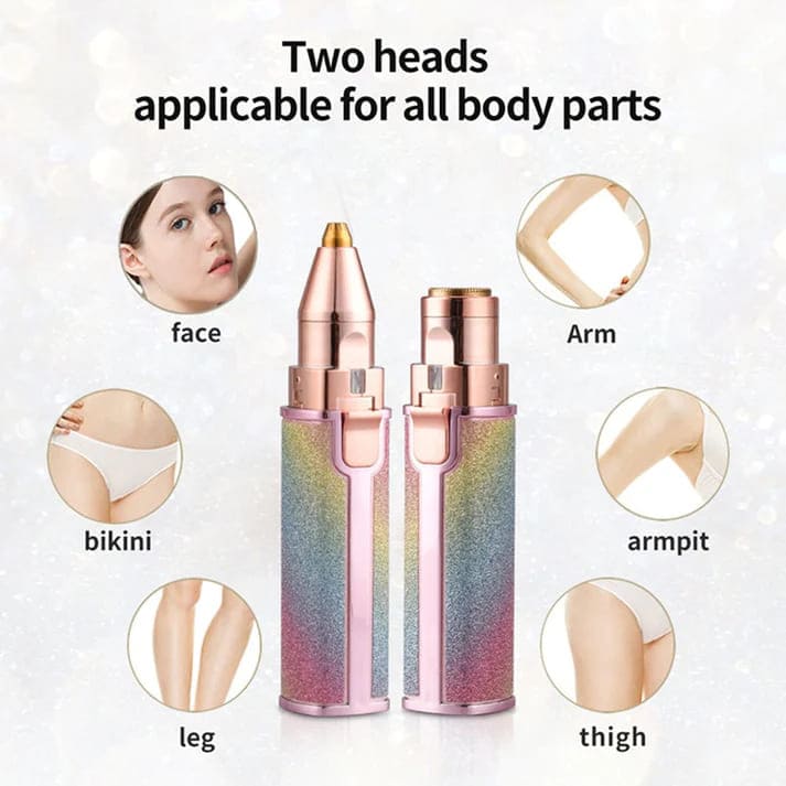 2-in-1 Facial Hair Remover & Eyebrow Trimmer  | Painless & Precise Grooming