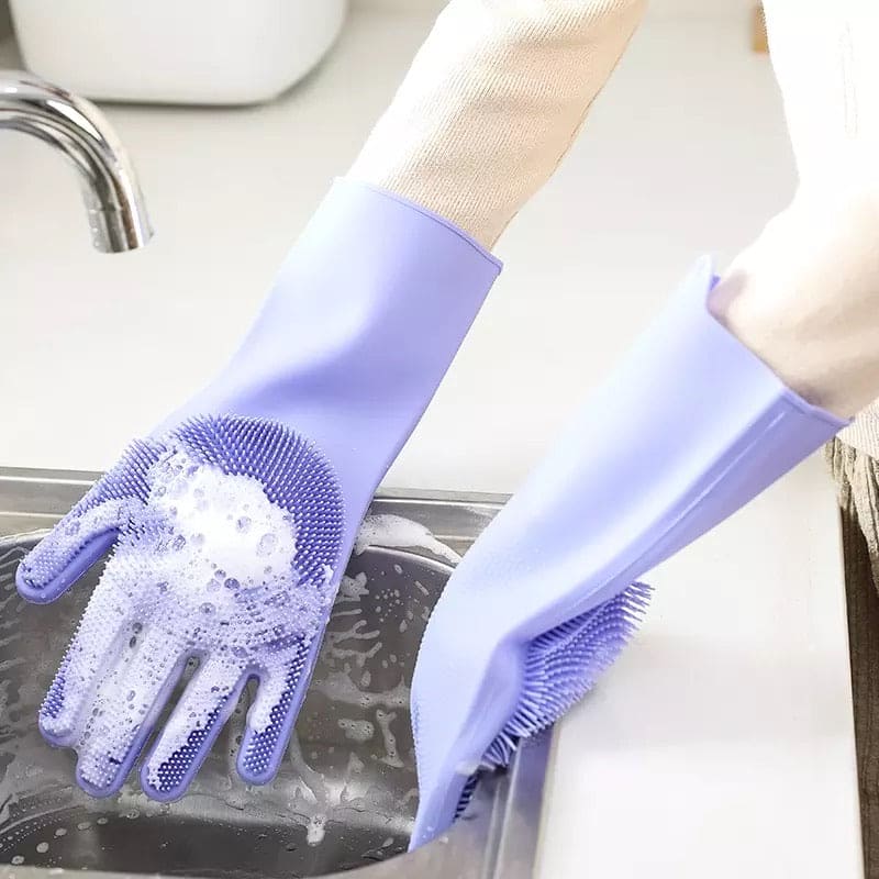 Silicone Washing Gloves – Magic Dishwashing & Cleaning Gloves for Kitchen & Home!
