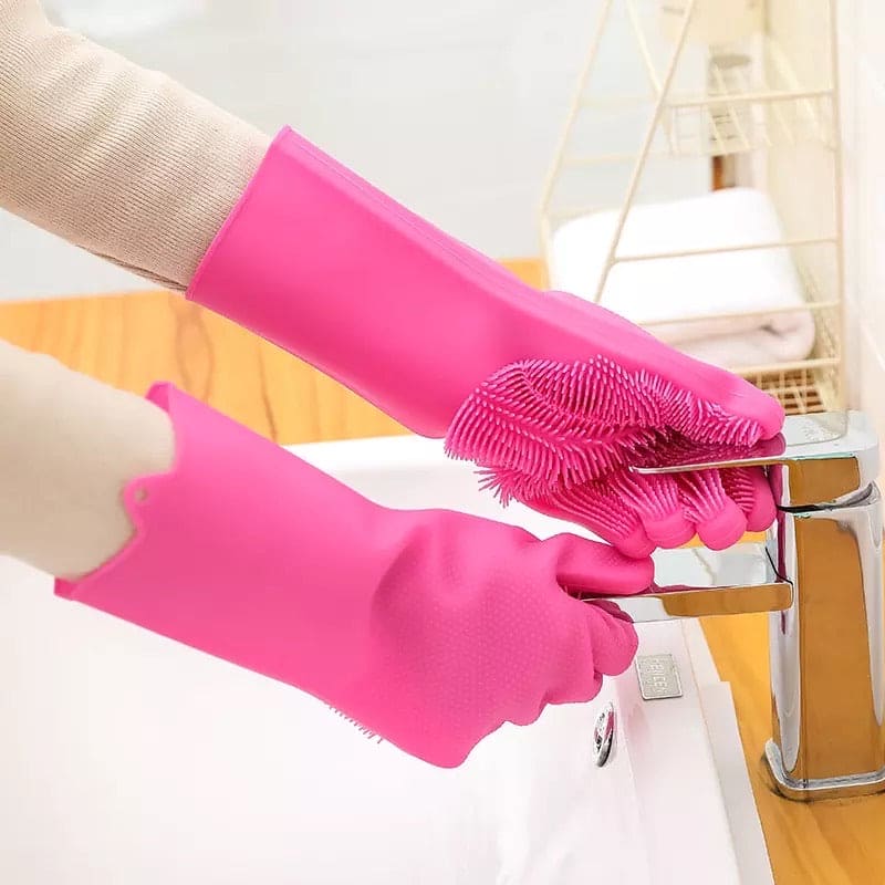 Silicone Washing Gloves – Magic Dishwashing & Cleaning Gloves for Kitchen & Home!