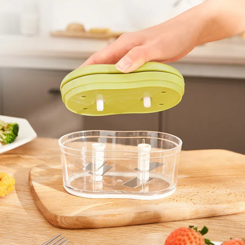 "Manual Vegetable Chopper & Food Processor - Multi Blade Cutter for Kitchen